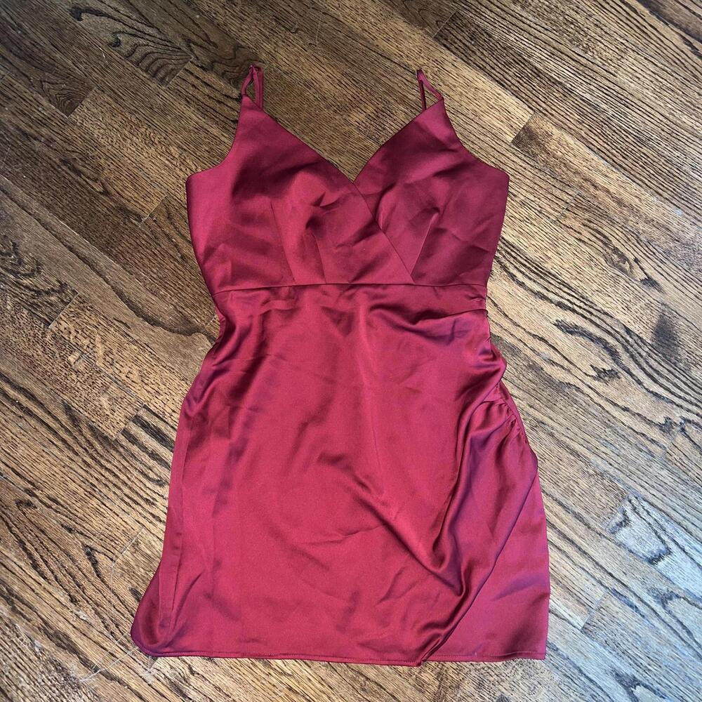 BCBGeneration Dress Women's Size 8 Crimson Sleeveless Faux Wrap Mini